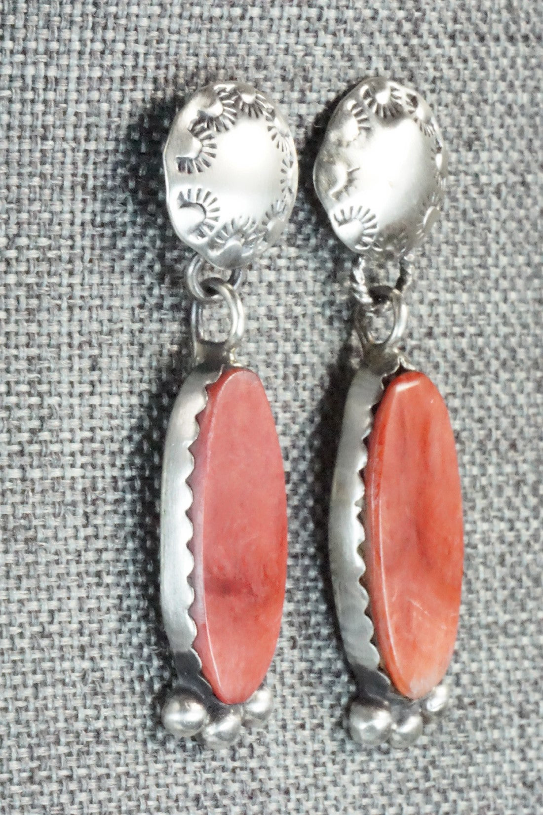 Spiny Oyster and Sterling Silver Earrings - Selina Warner
