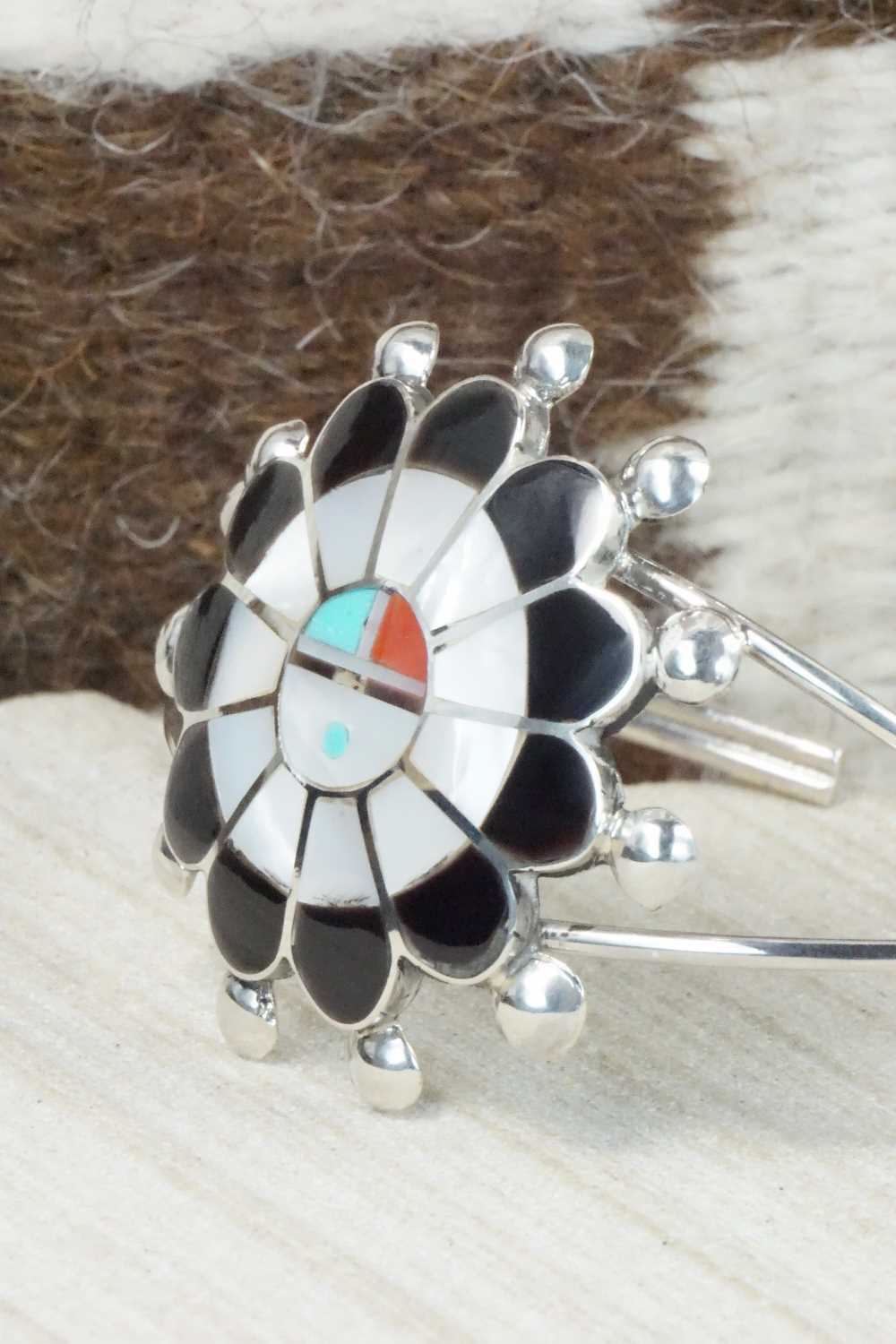 Multi Stone & Sterling Silver Inlay Bracelet - Pauline Lonjose
