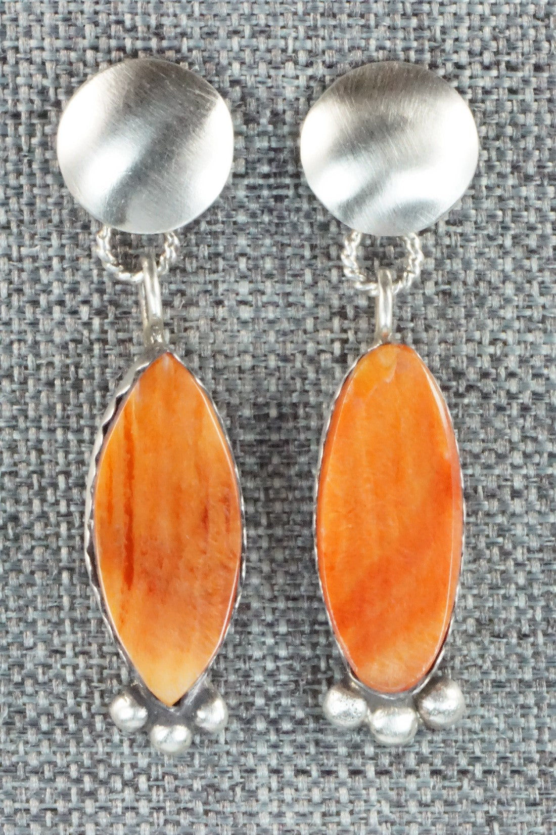 Spiny Oyster and Sterling Silver Earrings - Selina Warner