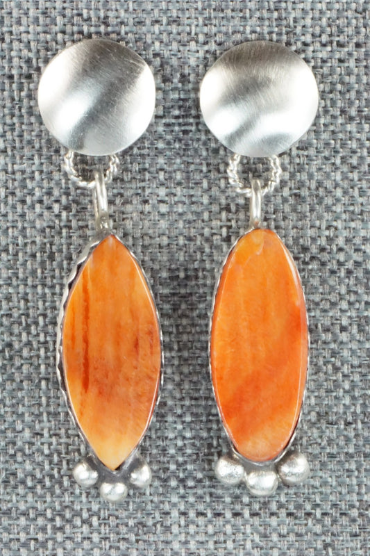 Spiny Oyster and Sterling Silver Earrings - Selina Warner