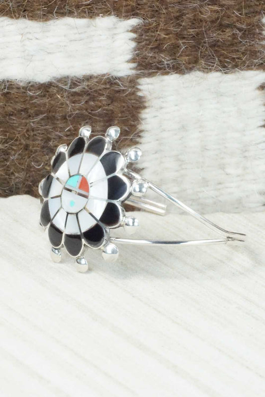 Multi Stone & Sterling Silver Inlay Bracelet - Pauline Lonjose