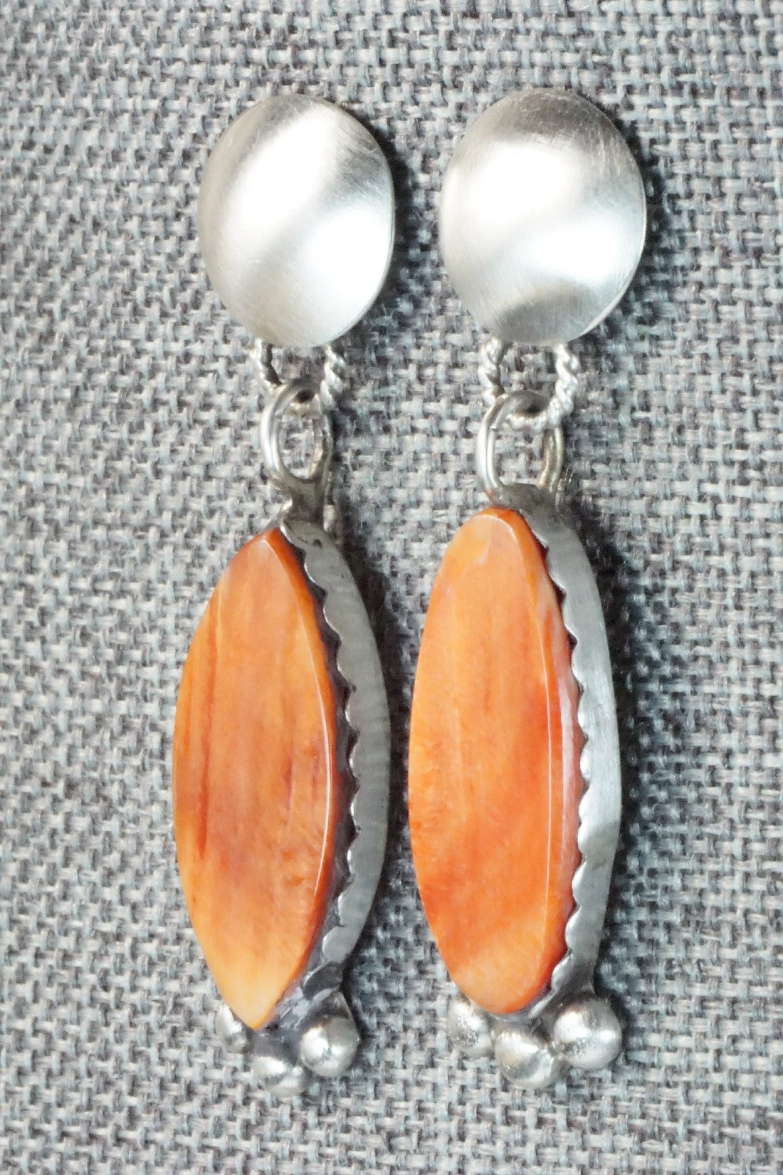 Spiny Oyster and Sterling Silver Earrings - Selina Warner