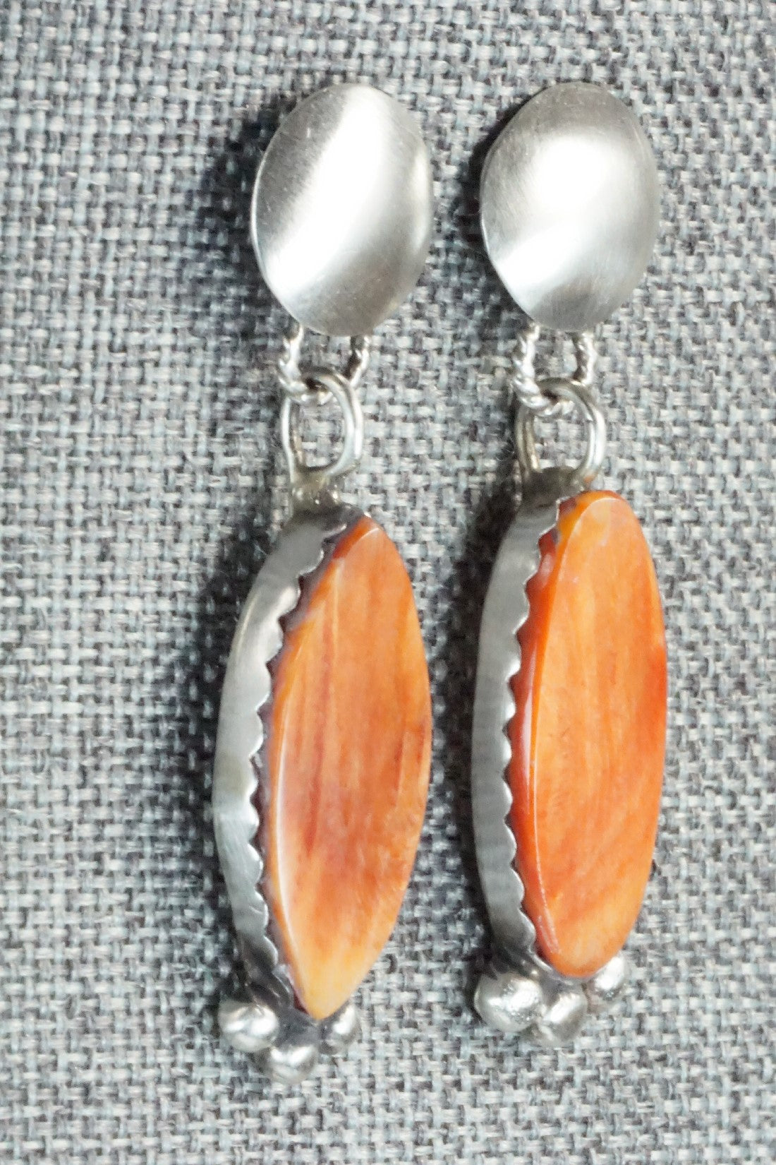 Spiny Oyster and Sterling Silver Earrings - Selina Warner
