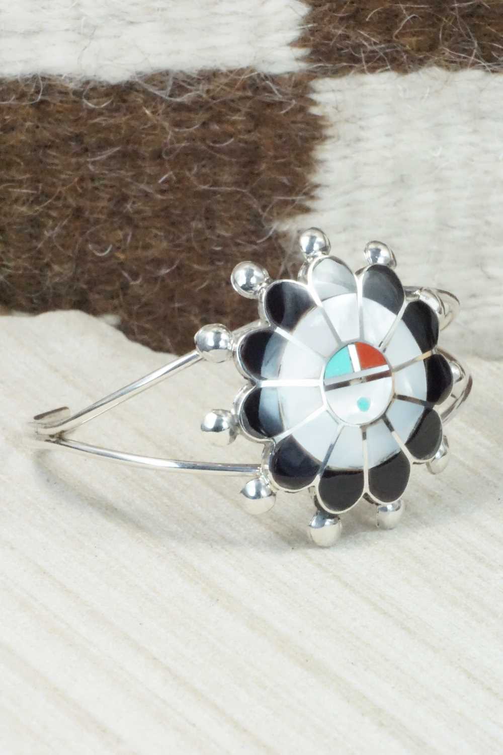 Multi Stone & Sterling Silver Inlay Bracelet - Pauline Lonjose