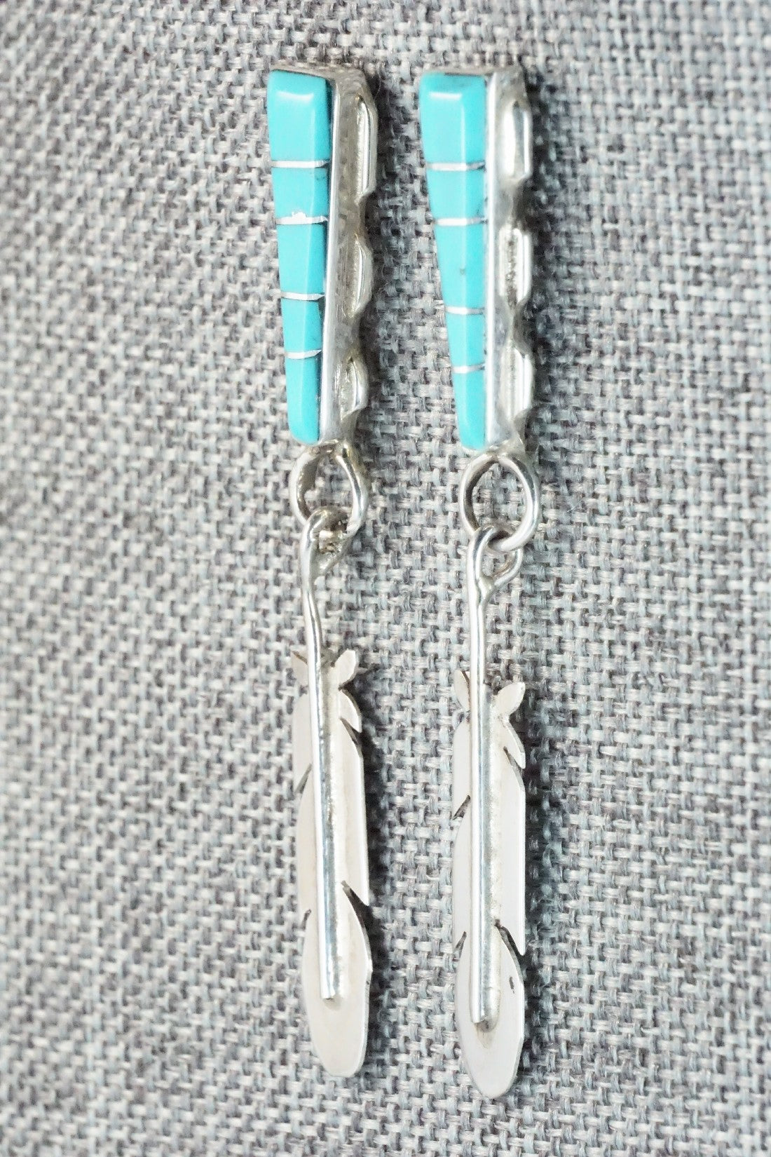 Turquoise & Sterling Silver Earrings - Terrence Panteah