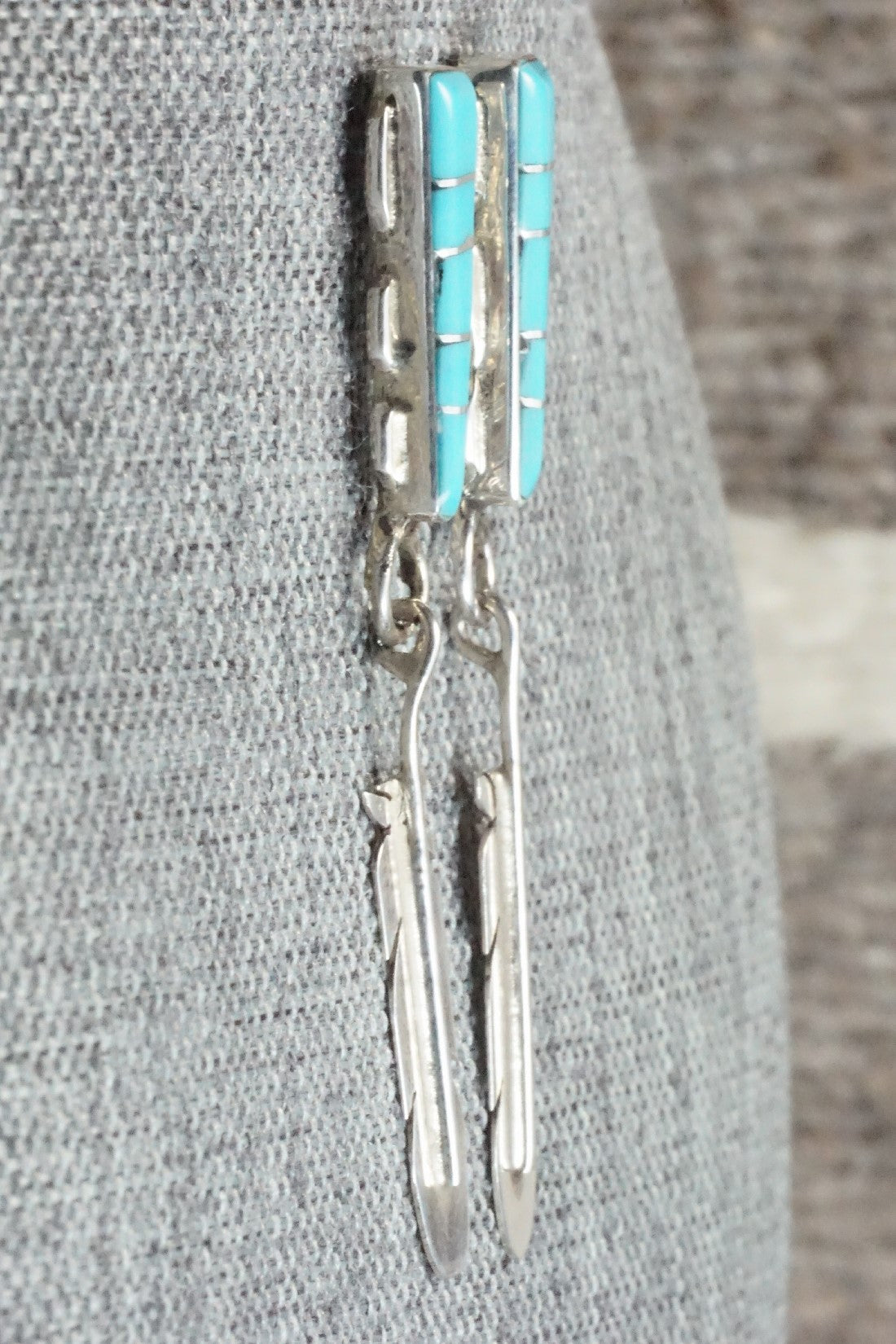 Turquoise & Sterling Silver Earrings - Terrence Panteah