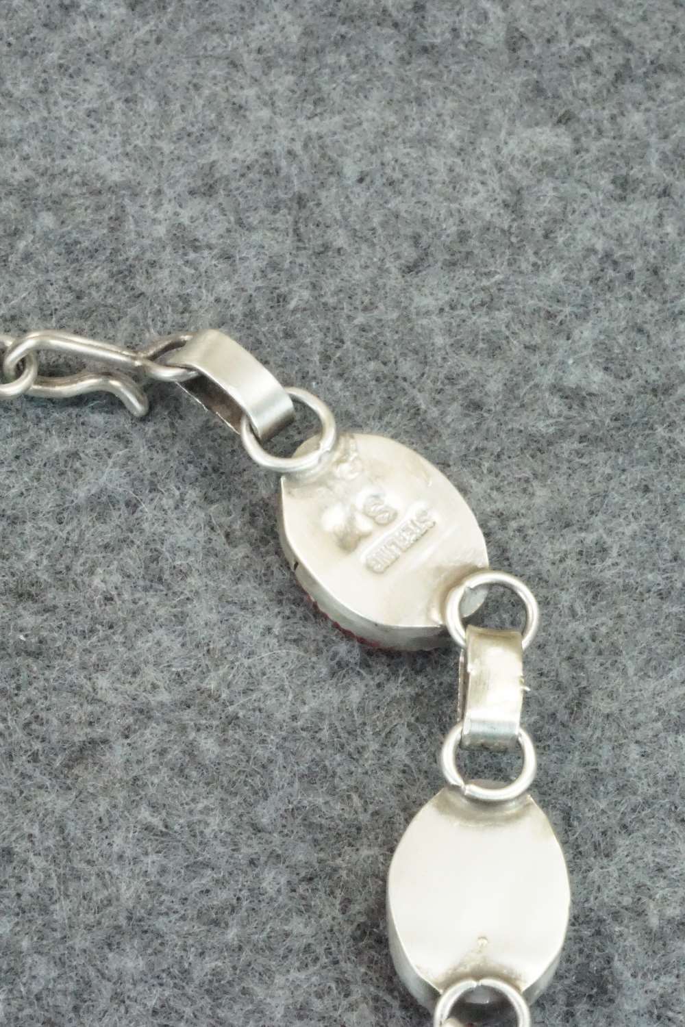 Spiny Oyster & Sterling Silver Link Bracelet - Selina Warner