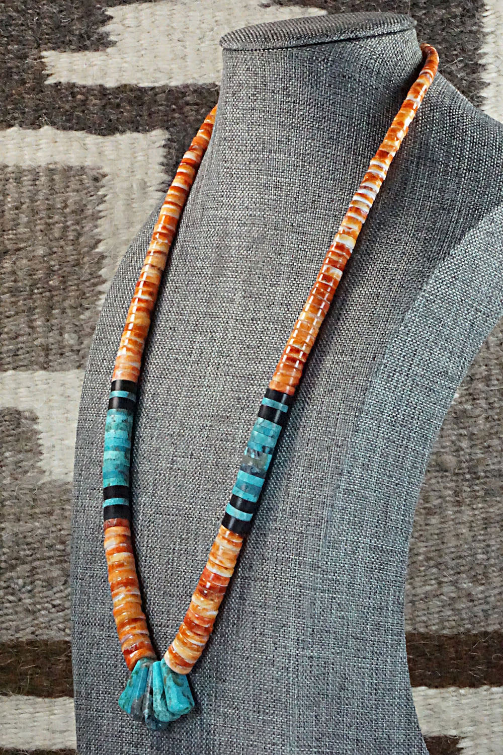 Turquoise & Spiny Oyster Necklace - Lupe Lovato