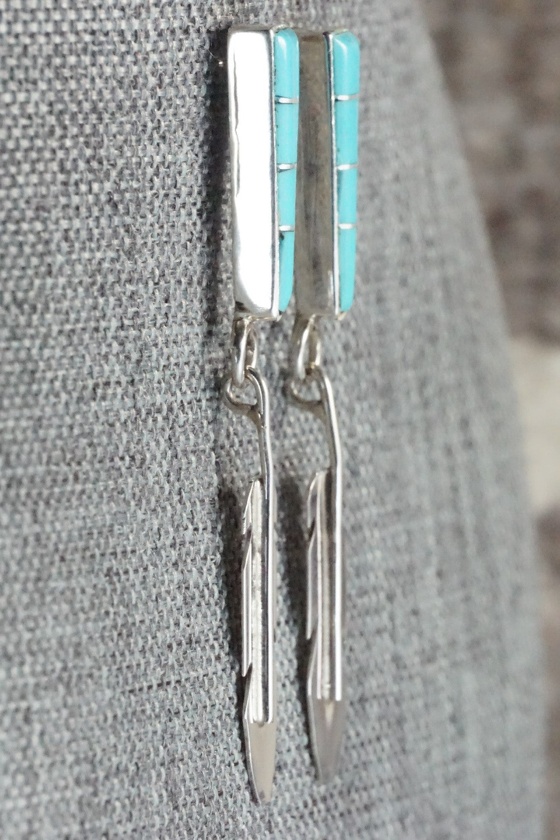 Turquoise & Sterling Silver Earrings - Terrence Panteah
