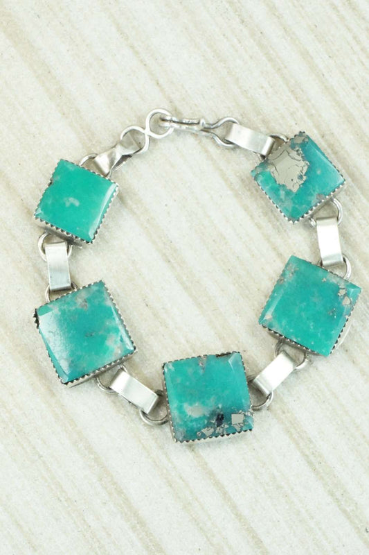 Turquoise & Sterling Silver Link Bracelet - Selina Warner