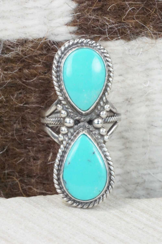 Turquoise & Sterling Silver Ring - Gloria Begay - Size 6.5
