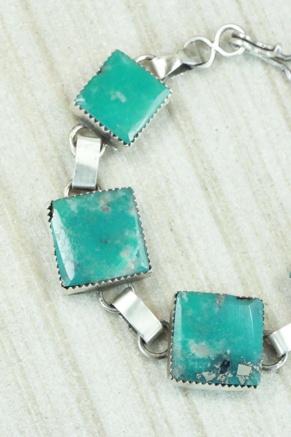 Turquoise & Sterling Silver Link Bracelet - Selina Warner