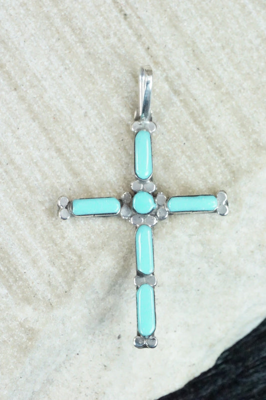 Turquoise & Sterling Silver Pendant - Robert Martinez