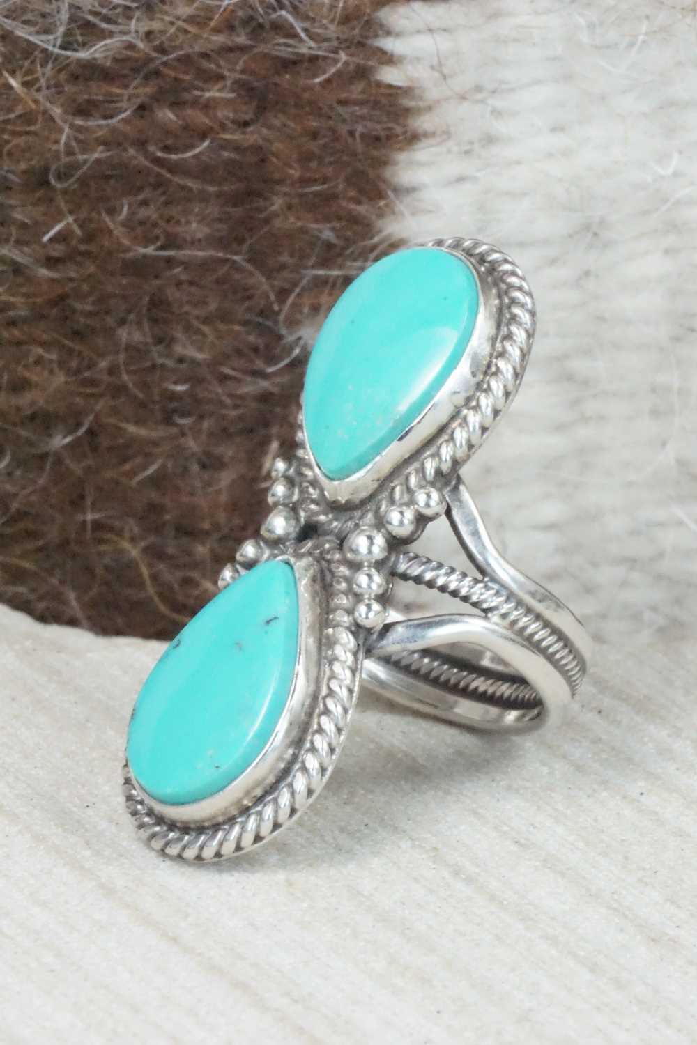 Turquoise & Sterling Silver Ring - Gloria Begay - Size 6.5