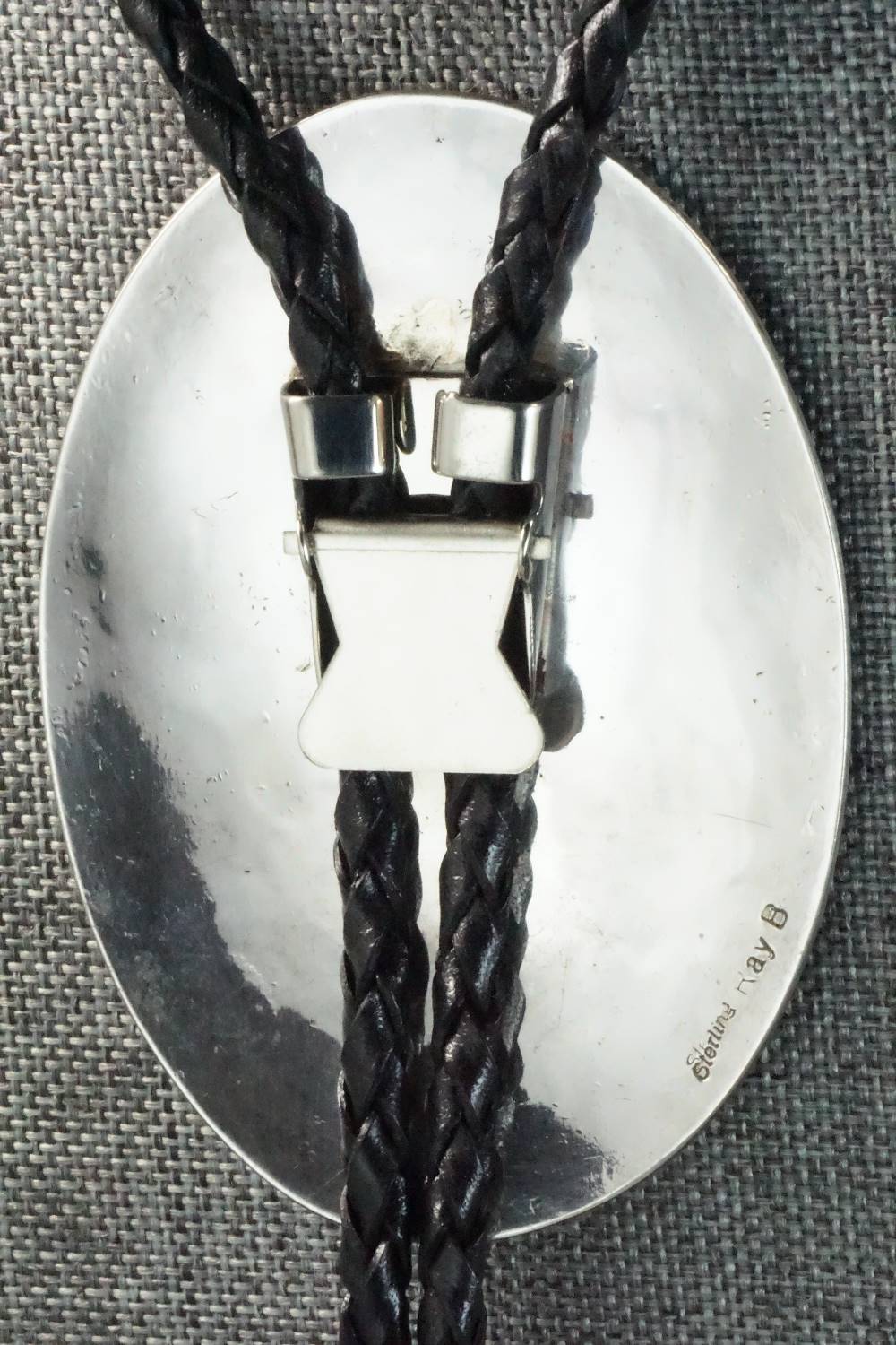 Turquoise, Coral & Sterling Silver Bolo Tie - Raymond Begay