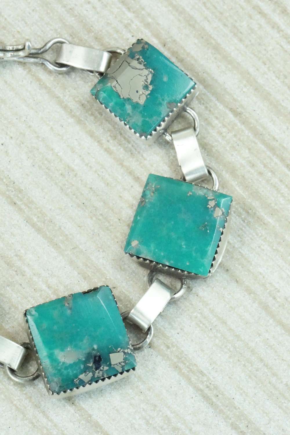 Turquoise & Sterling Silver Link Bracelet - Selina Warner