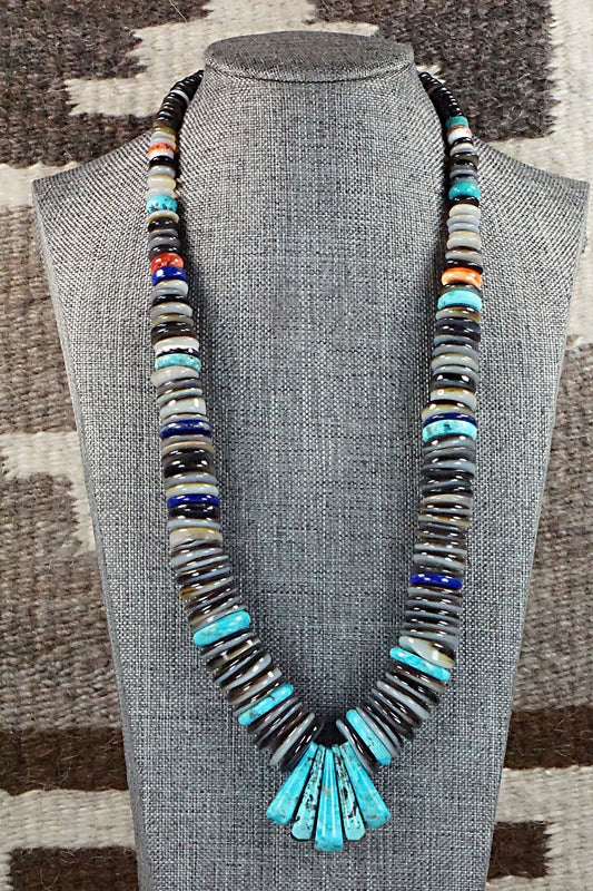 Multi Stone and Sterling Silver Necklace - Lupe Lovato