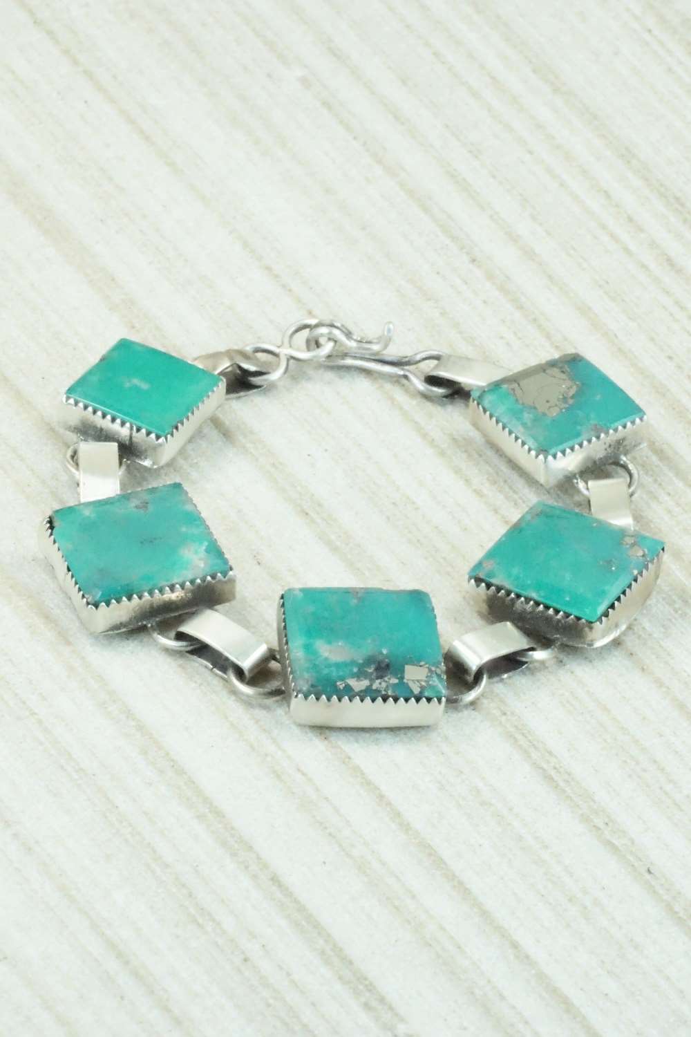 Turquoise & Sterling Silver Link Bracelet - Selina Warner