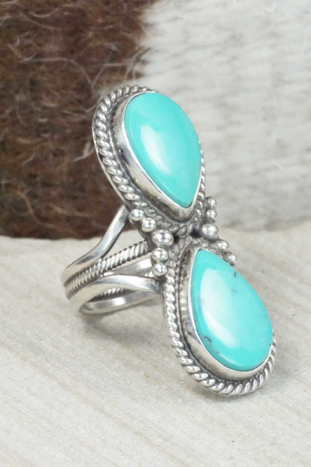 Turquoise & Sterling Silver Ring - Gloria Begay - Size 6.5