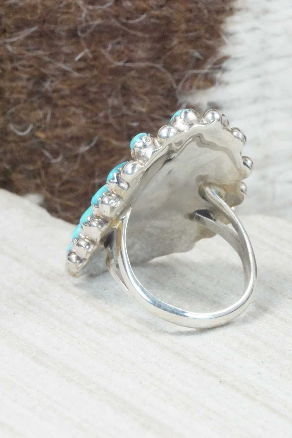 Turquoise and Sterling Silver Ring - Justina Wilson - Size 6.75