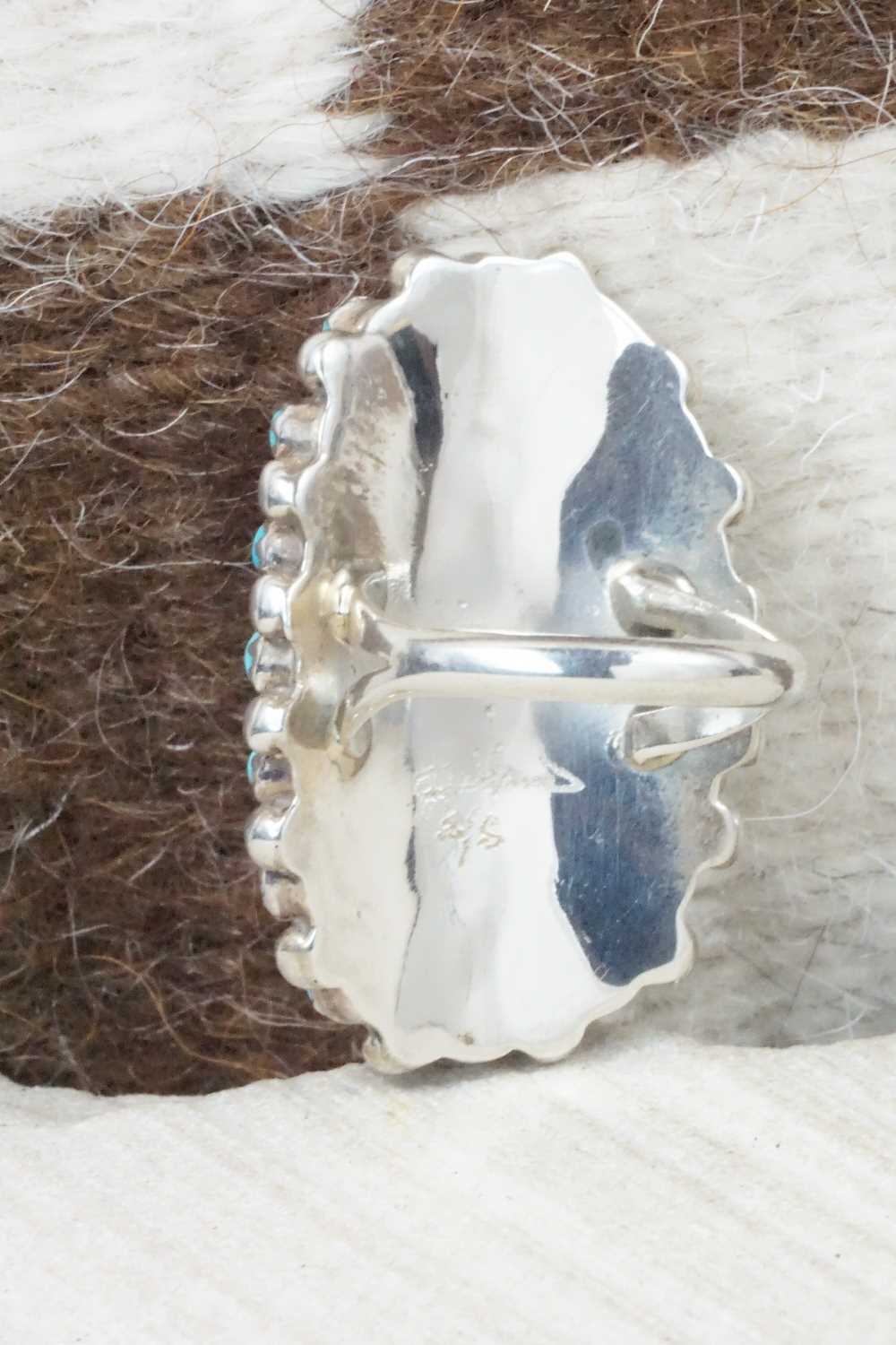 Turquoise and Sterling Silver Ring - Justina Wilson - Size 6.75