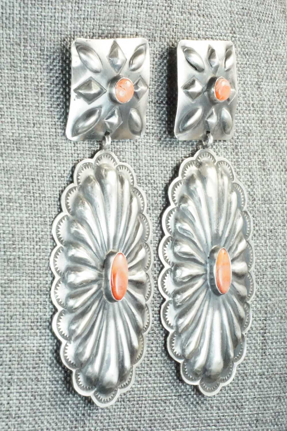 Spiny Oyster and Sterling Silver Earrings - Rita Lee
