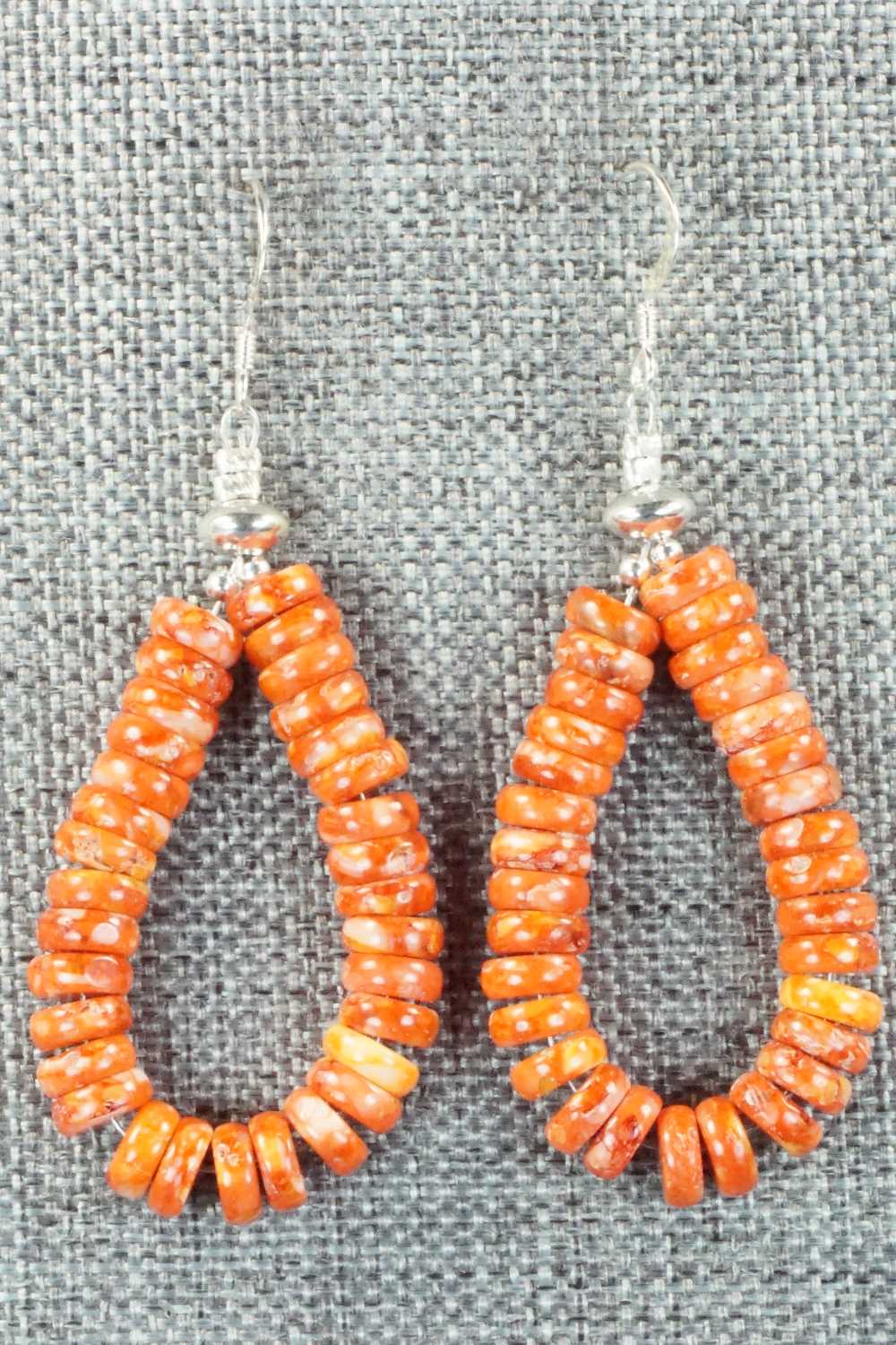 Spiny Oyster & Sterling Silver Earrings - Louise Joe