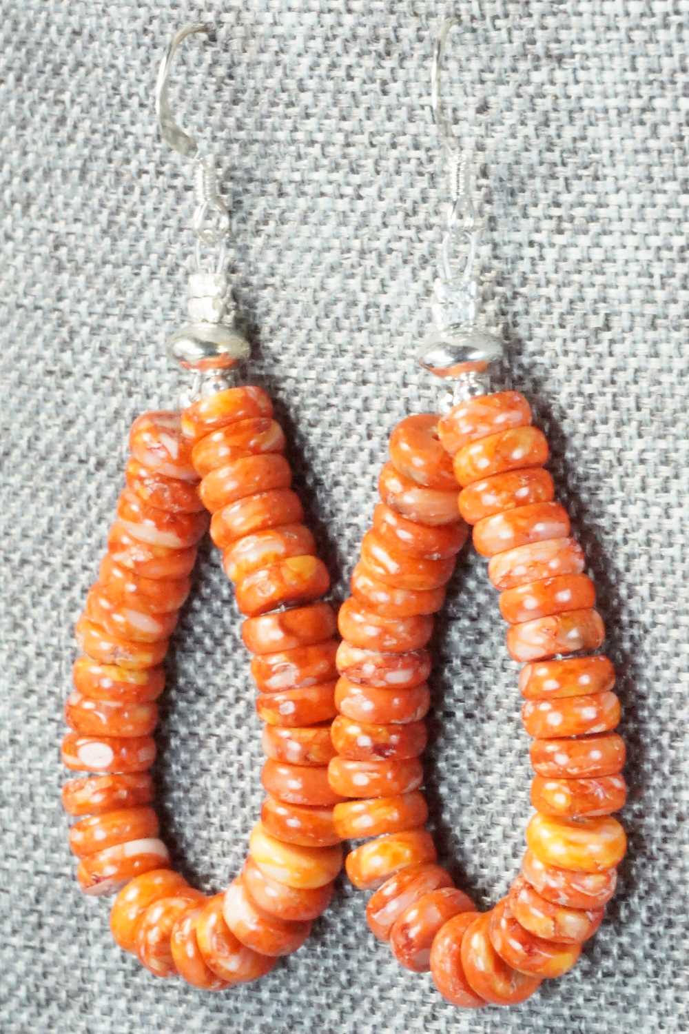 Spiny Oyster & Sterling Silver Earrings - Louise Joe