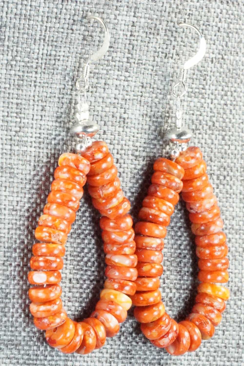 Spiny Oyster & Sterling Silver Earrings - Louise Joe