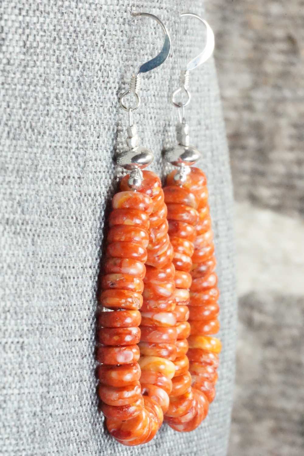 Spiny Oyster & Sterling Silver Earrings - Louise Joe