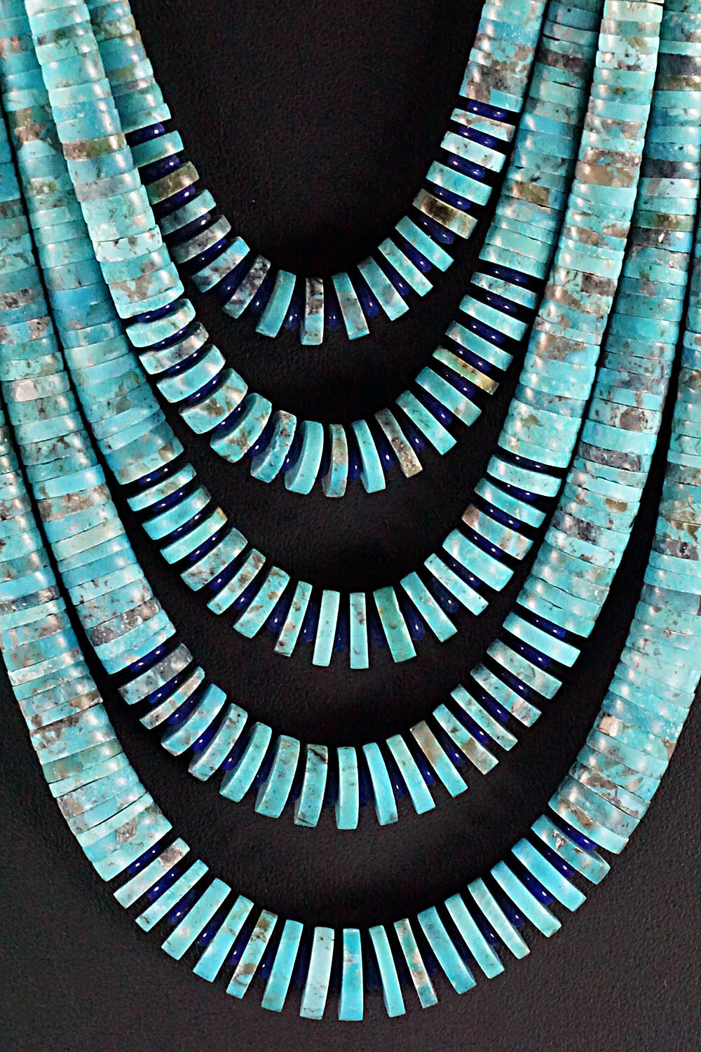 Turquoise, Lapis and Sterling Silver Necklace - Lupe Lovato