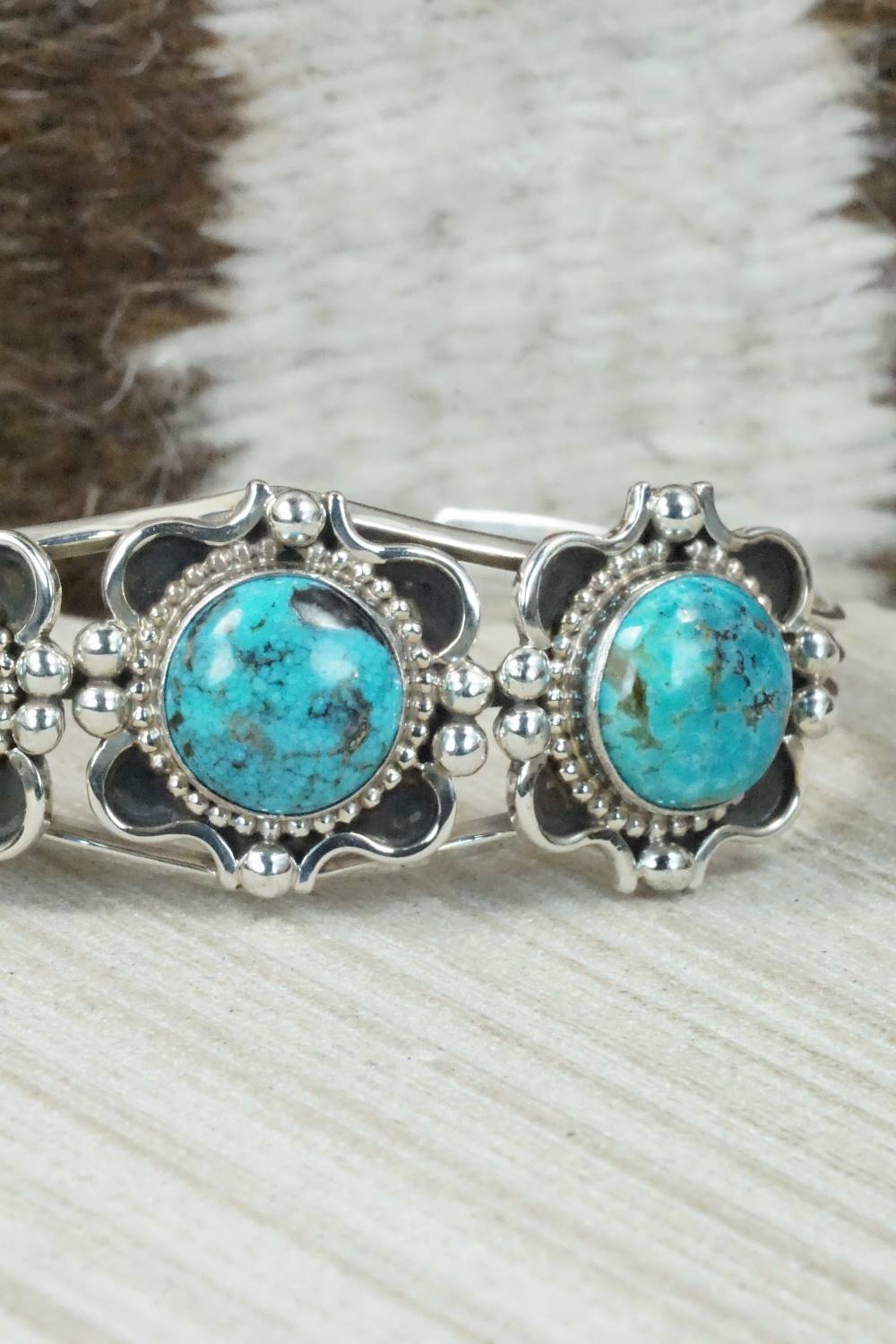 Turquoise & Sterling Silver Bracelet - Navajo
