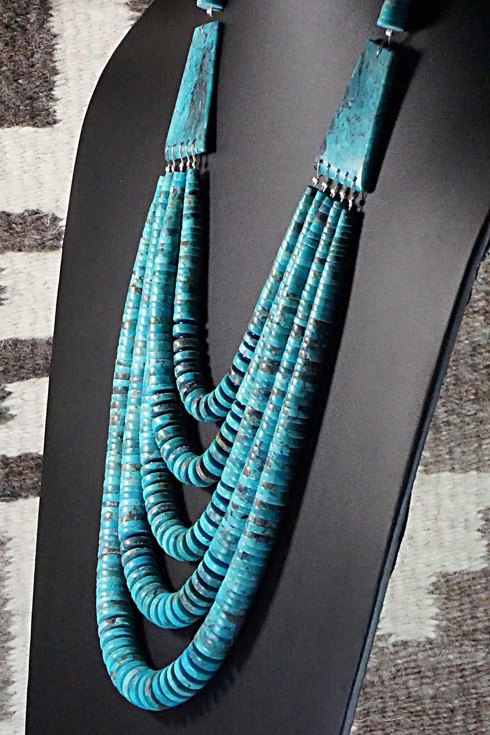 Turquoise, Lapis and Sterling Silver Necklace - Lupe Lovato