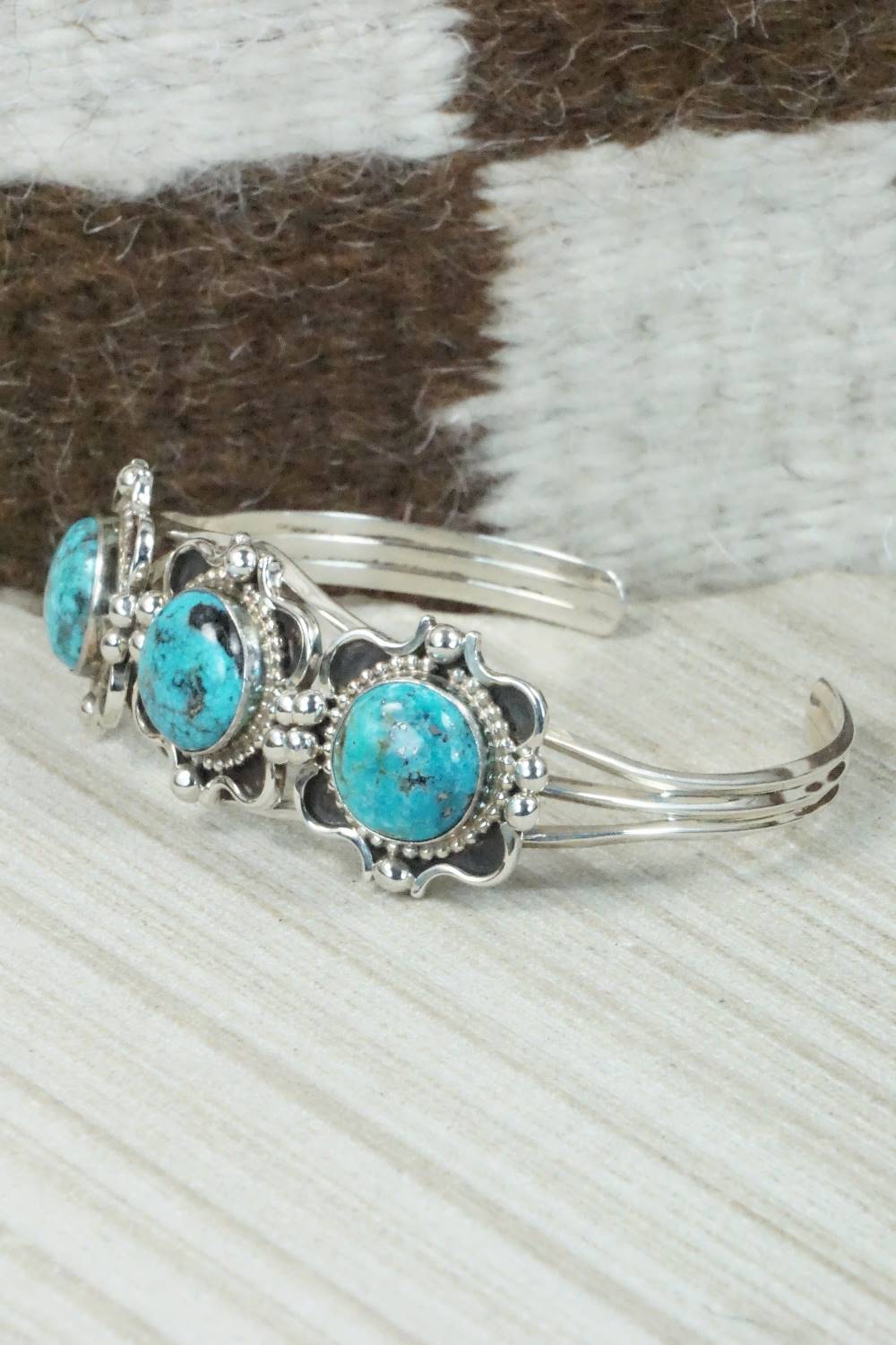 Turquoise & Sterling Silver Bracelet - Navajo