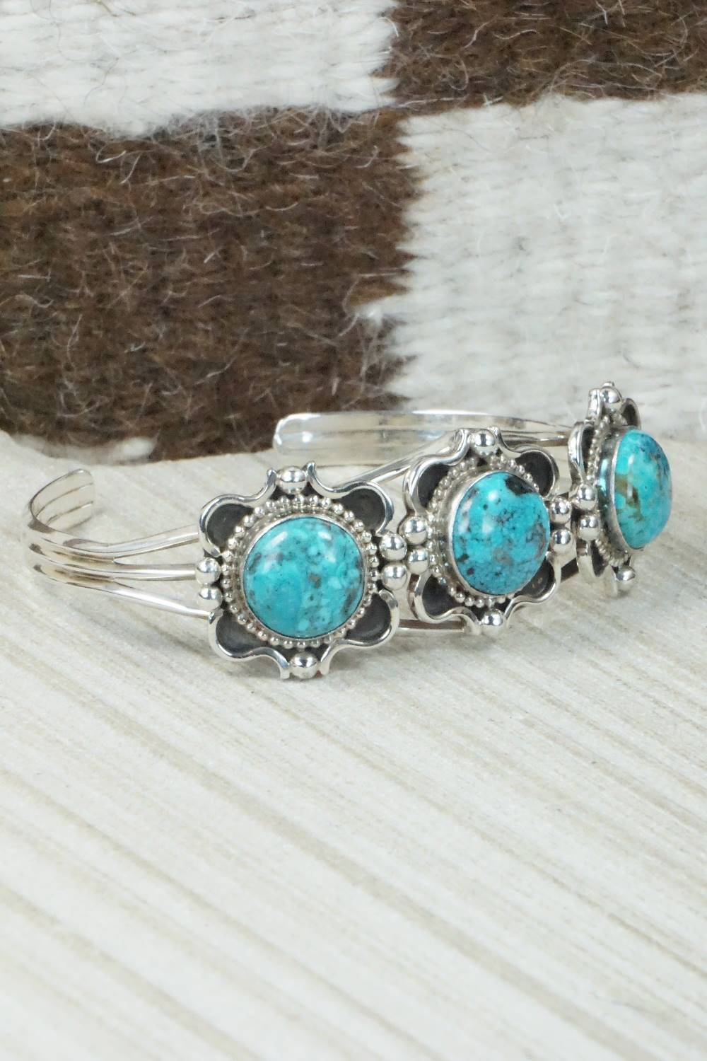 Turquoise & Sterling Silver Bracelet - Navajo
