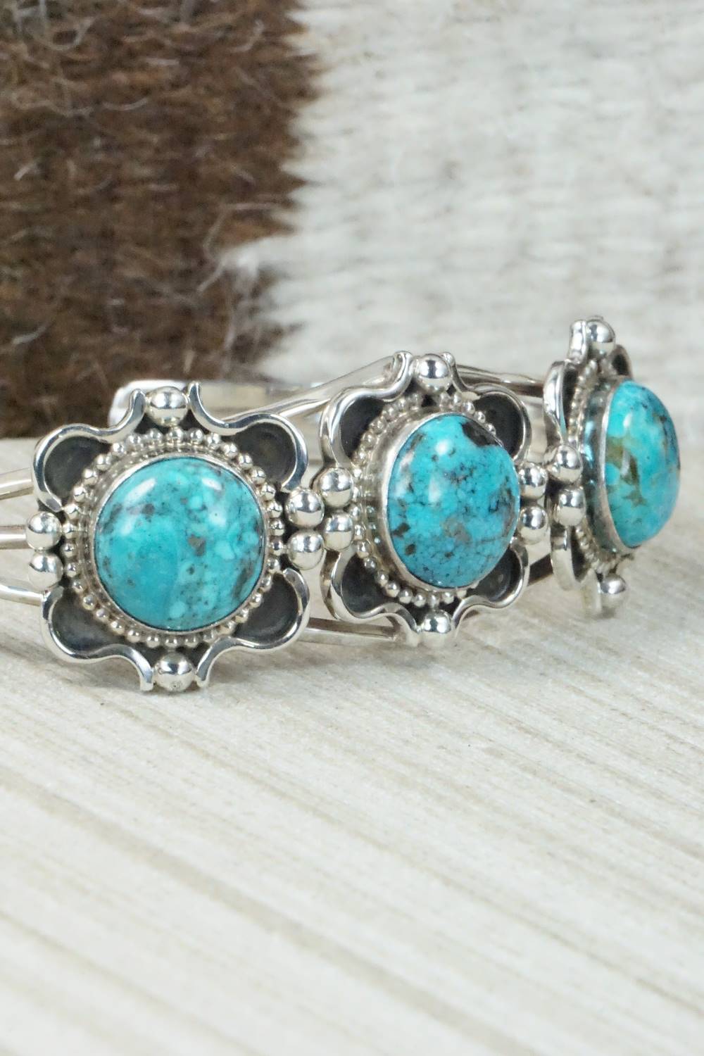 Turquoise & Sterling Silver Bracelet - Navajo
