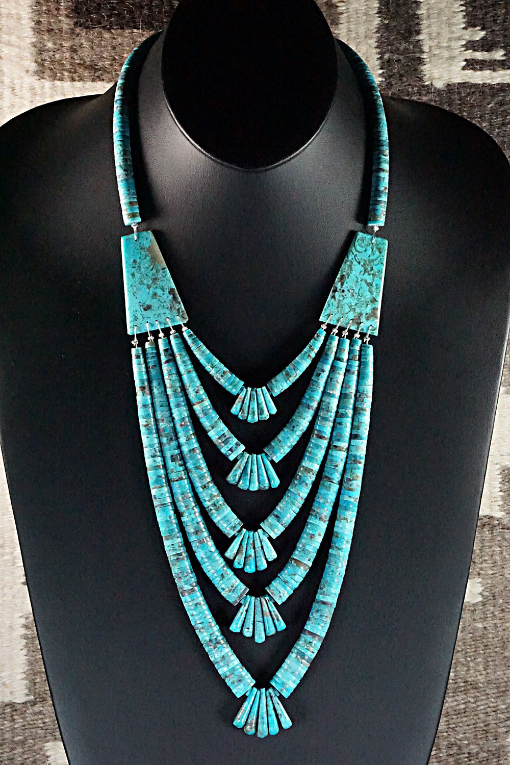 Turquoise and Sterling Silver Necklace - Lupe Lovato