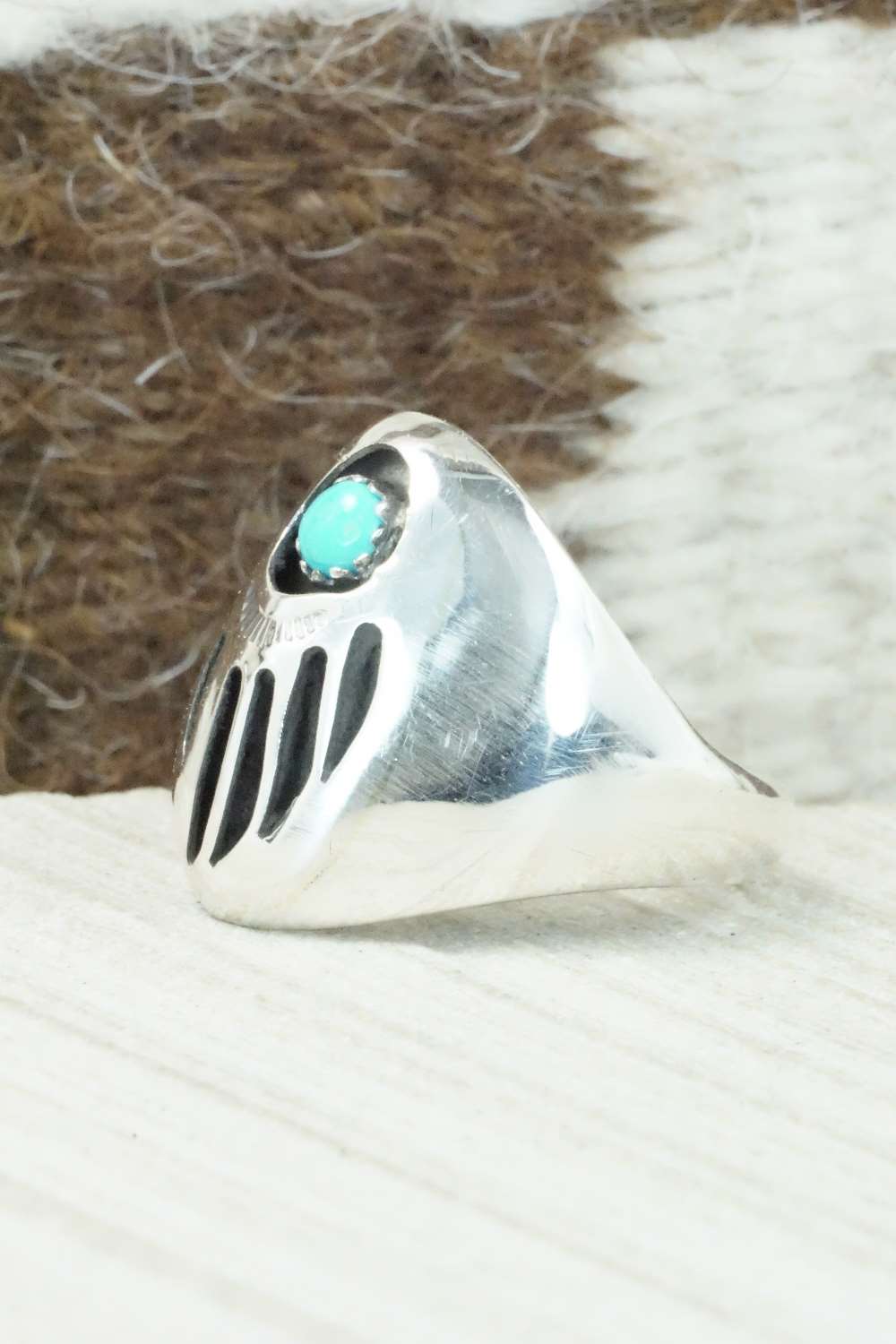 Turquoise & Sterling Silver Ring - Pearlene Spencer - Size 10.25
