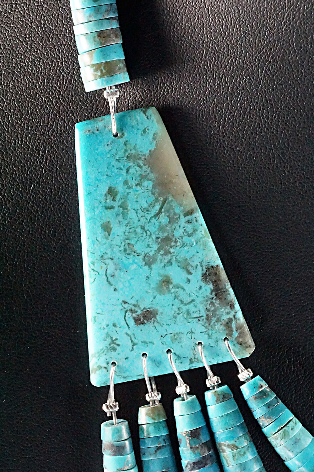 Turquoise and Sterling Silver Necklace - Lupe Lovato