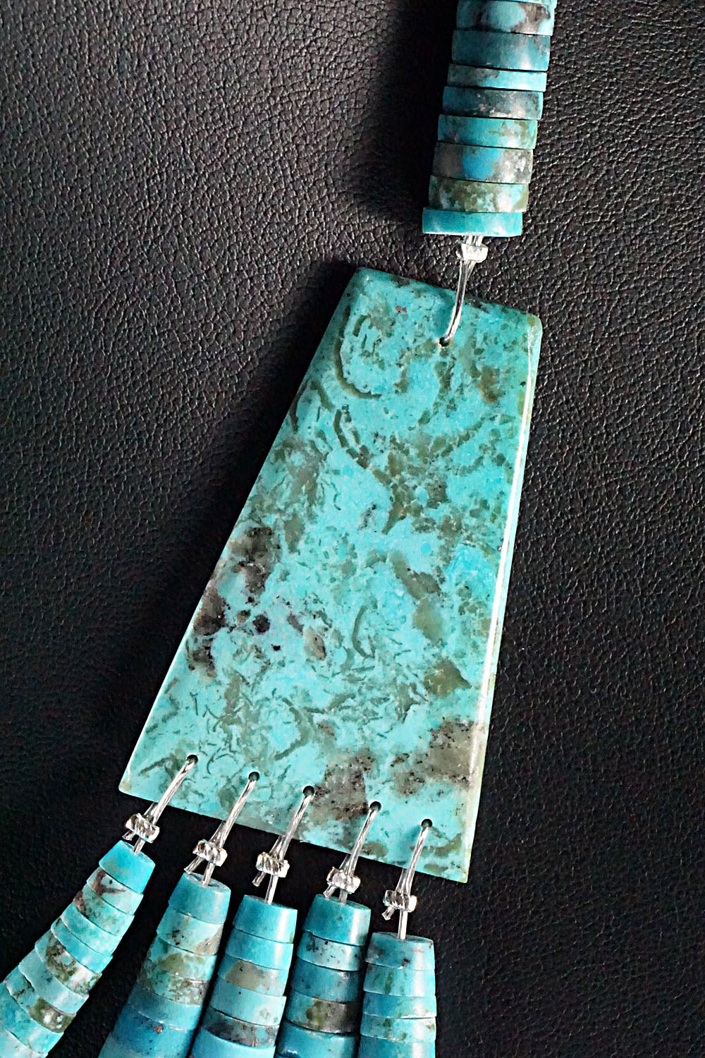 Turquoise and Sterling Silver Necklace - Lupe Lovato