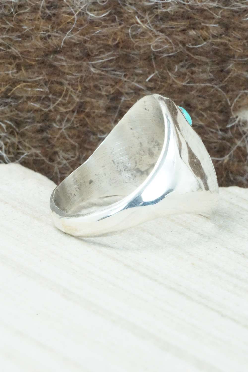 Turquoise & Sterling Silver Ring - Pearlene Spencer - Size 10.75