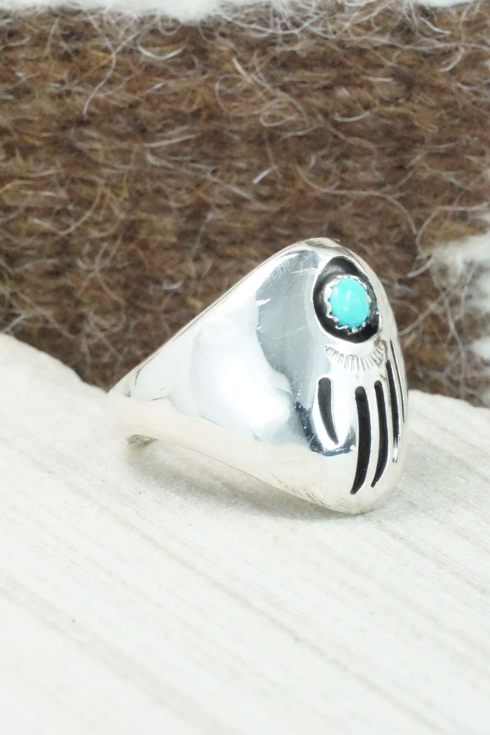 Turquoise & Sterling Silver Ring - Pearlene Spencer - Size 10.25