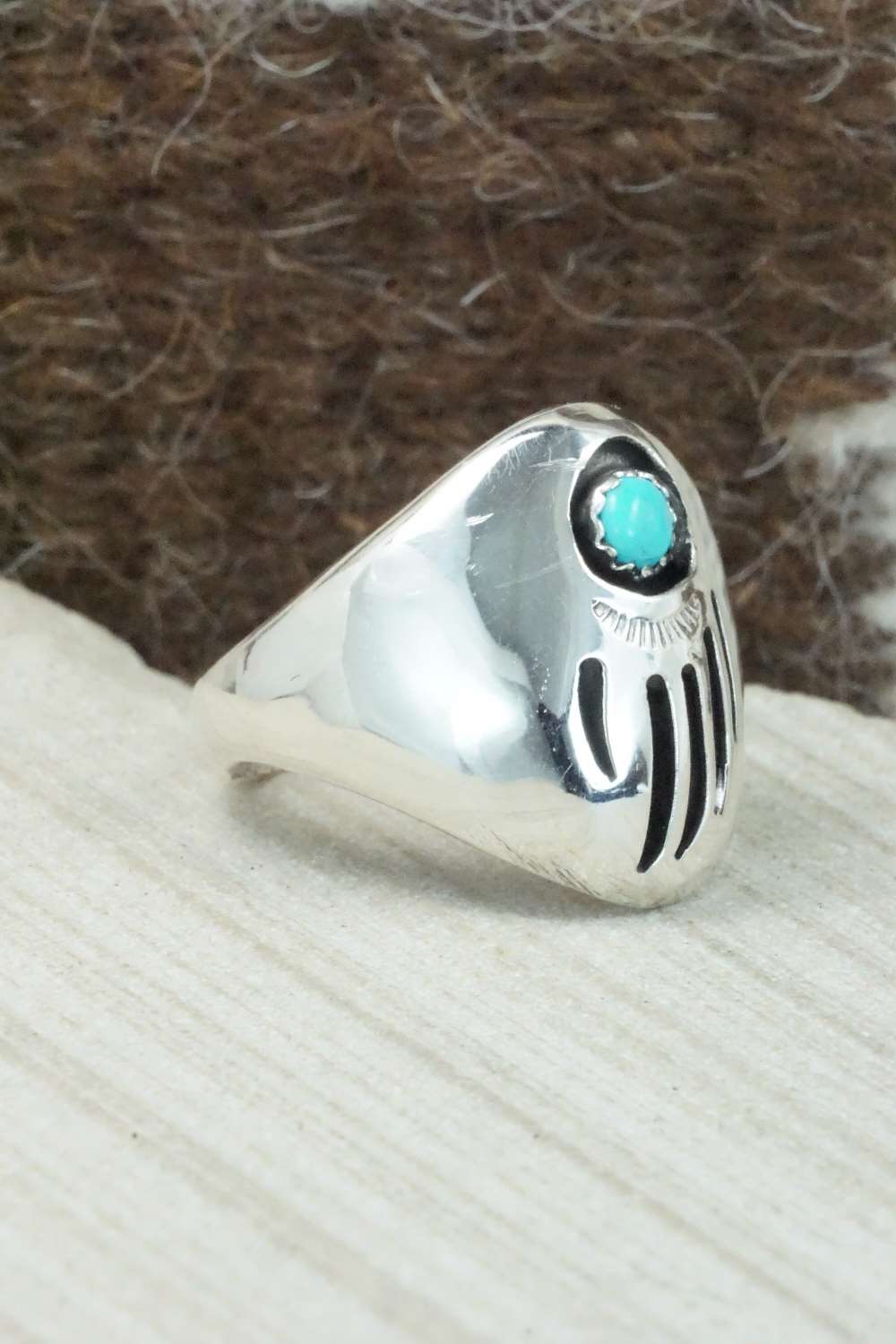 Turquoise & Sterling Silver Ring - Pearlene Spencer - Size 10.25