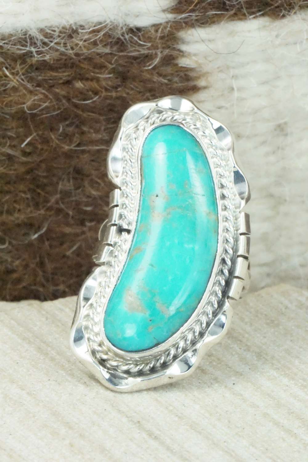 Turquoise & Sterling Silver Ring - Samuel Yellowhair - Size 5.5