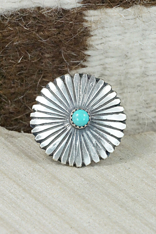 Turquoise & Sterling Silver Ring - Tom Dinetso - Size 9.25