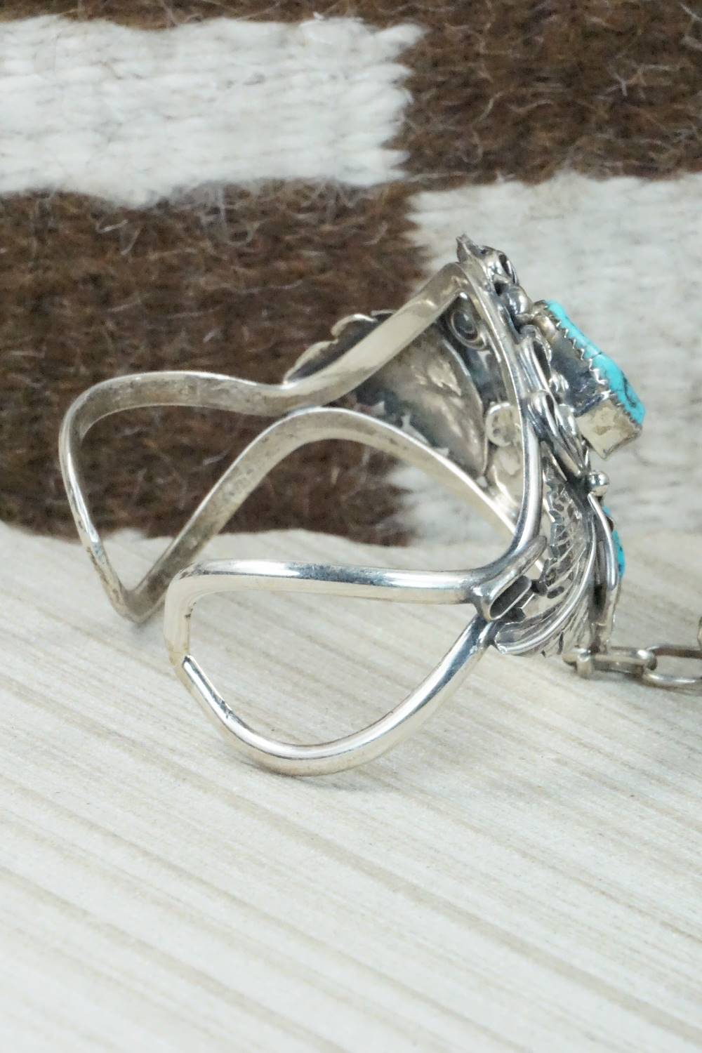 Turquoise & Sterling Silver Princess Bracelet & Ring - Harry B Yazzie