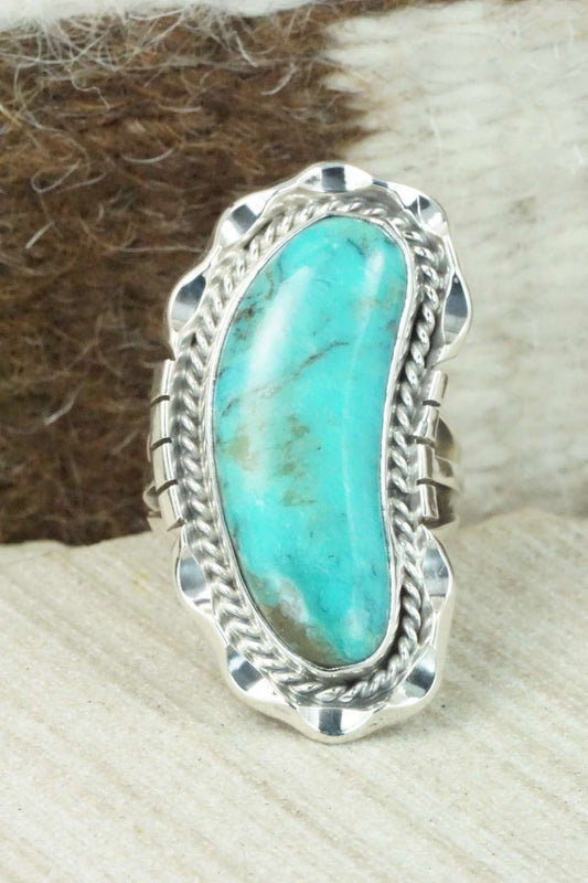 Turquoise & Sterling Silver Ring - Samuel Yellowhair - Size 6.5