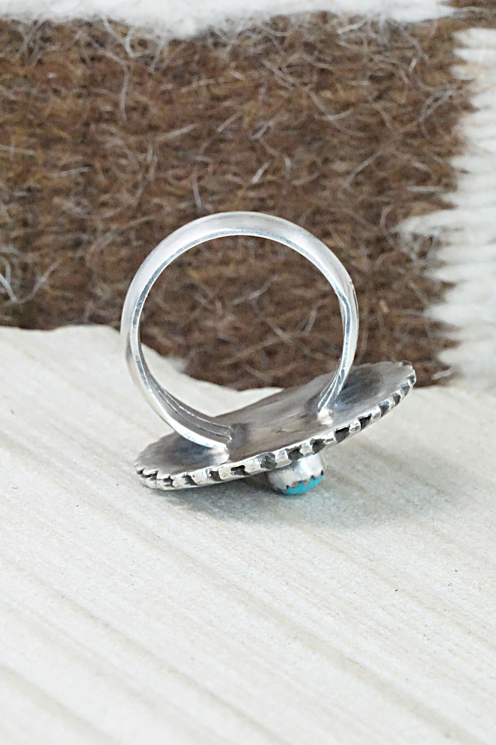 Turquoise & Sterling Silver Ring - Tom Dinetso - Size 9.25