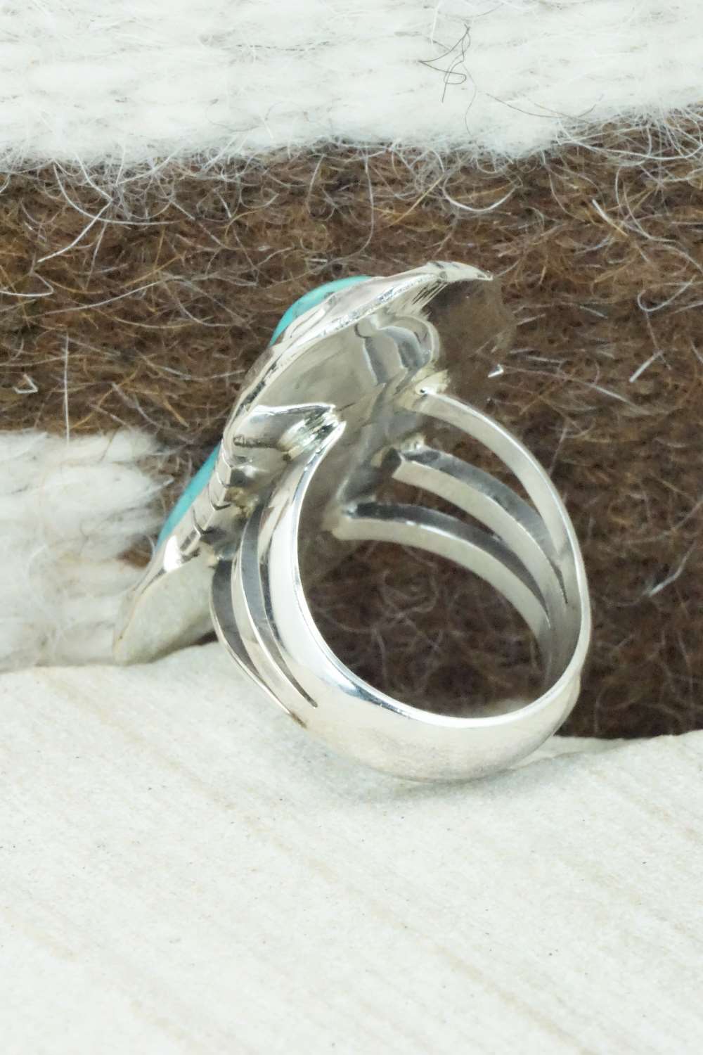 Turquoise & Sterling Silver Ring - Samuel Yellowhair - Size 6.5