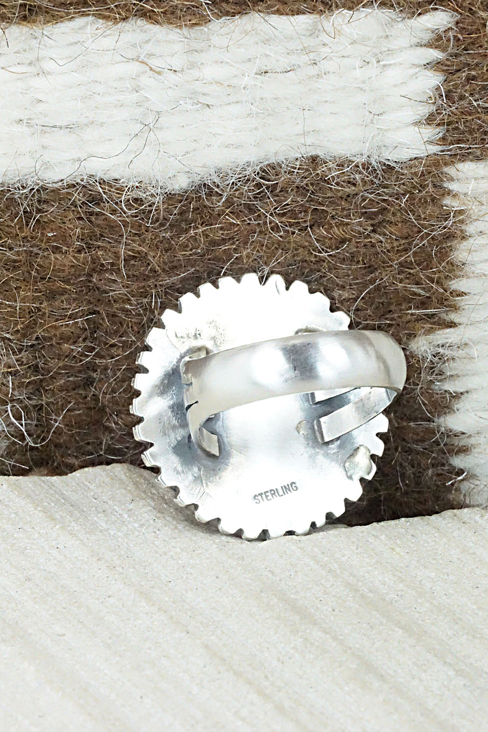 Turquoise & Sterling Silver Ring - Tom Dinetso - Size 9